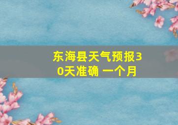 东海县天气预报30天准确 一个月